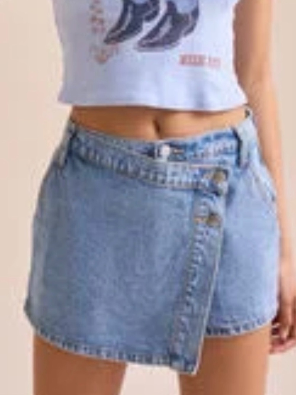 Altar'd State Light Blue Denim Skort
